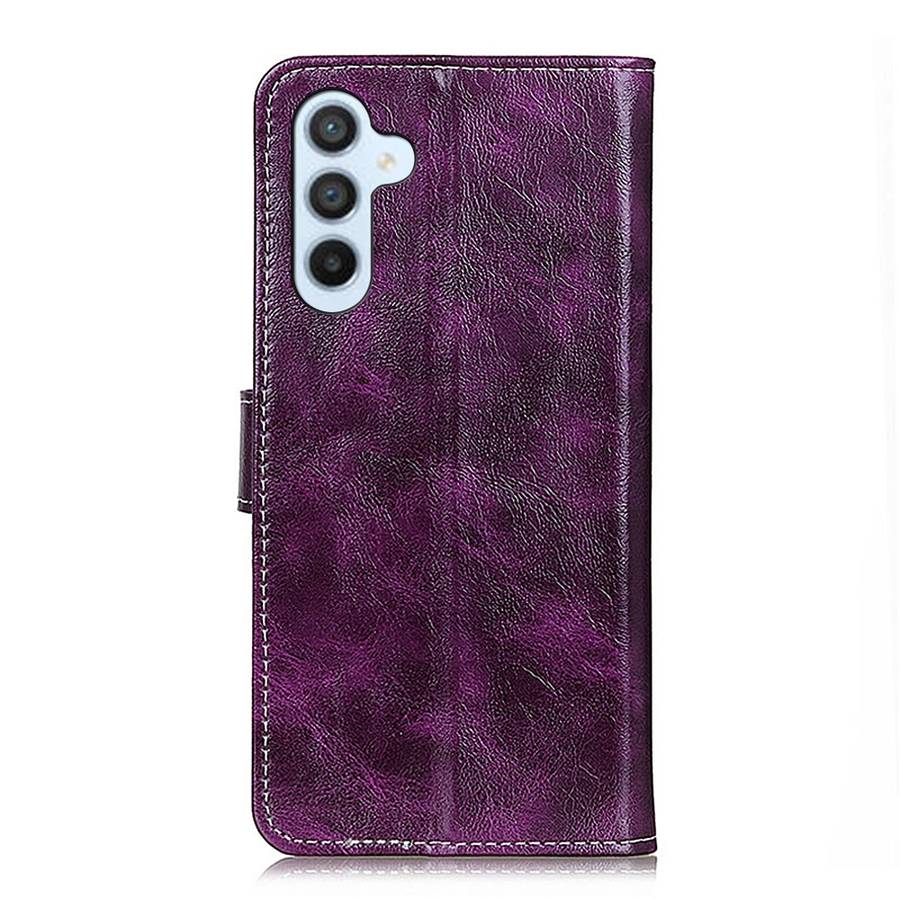 For Samsung Galaxy S24 FE 5G Retro Crazy Horse Texture Leather Phone Case(Purple)