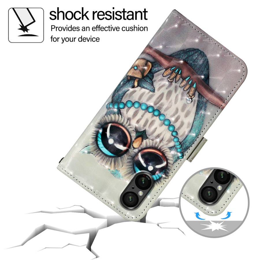 For Sony Xperia 5 VI 3D Painting Horizontal Flip Leather Phone Case(Grey Owl)
