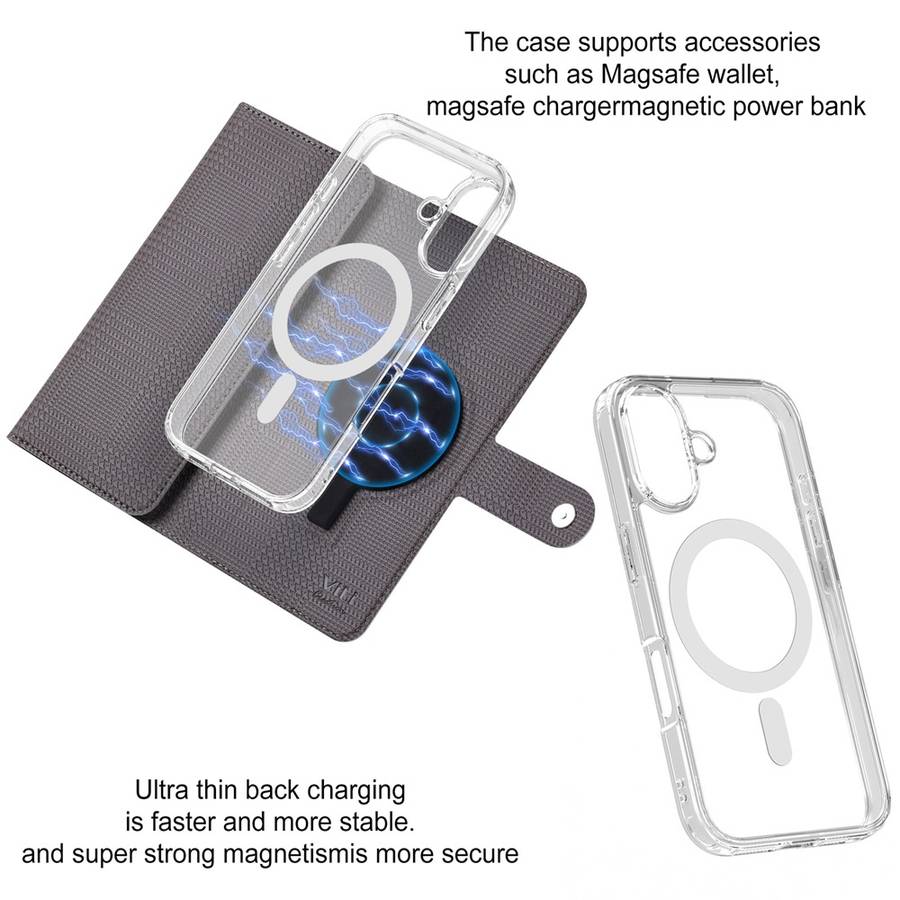 For iPhone 15 ViLi GHA-C Series RFID MagSafe Magnetic Flip Leather Phone Case(Grey)