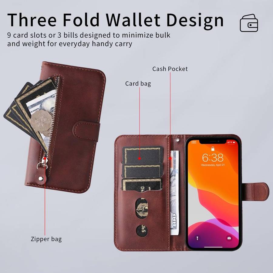 For Redmi K80 Pro Fashion Calf Texture Zipper Leather Phone Case(Brown)