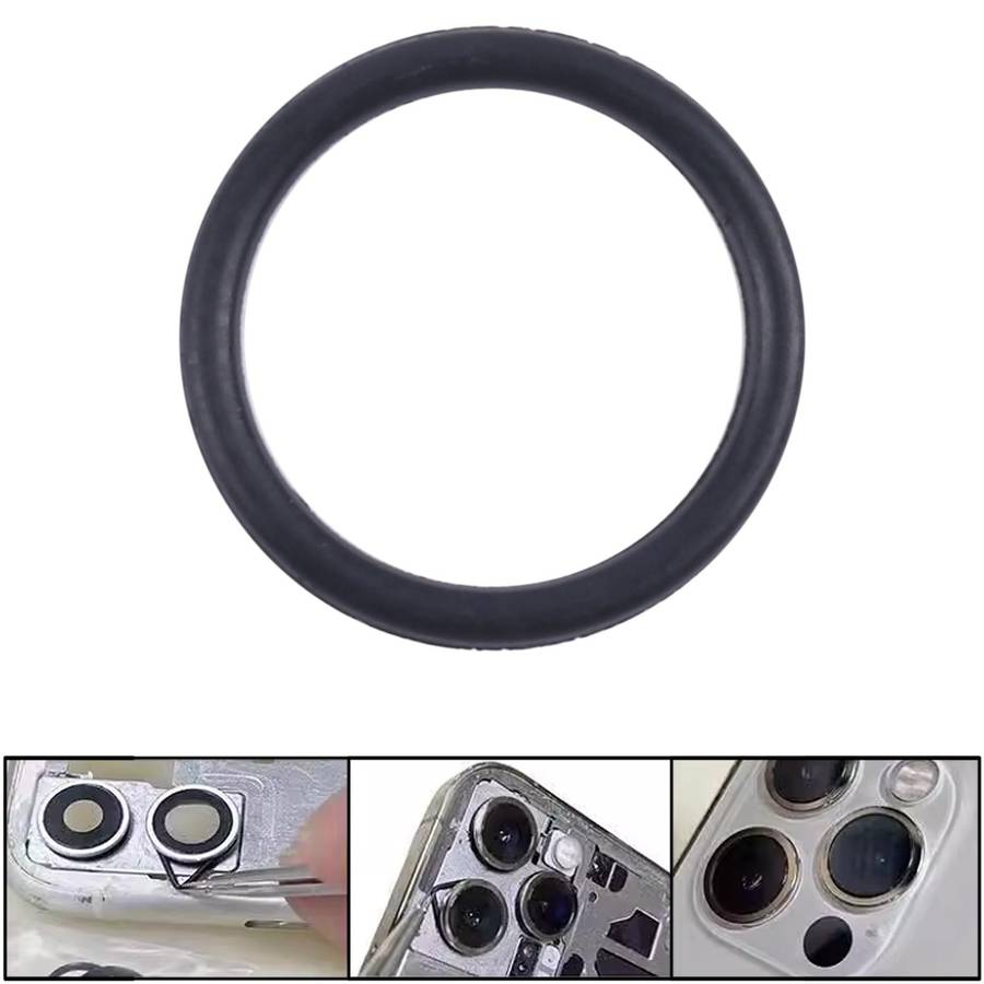 For iPhone X-17 Pro Max Rear Camera Waterproof Rubber Ring(Black)