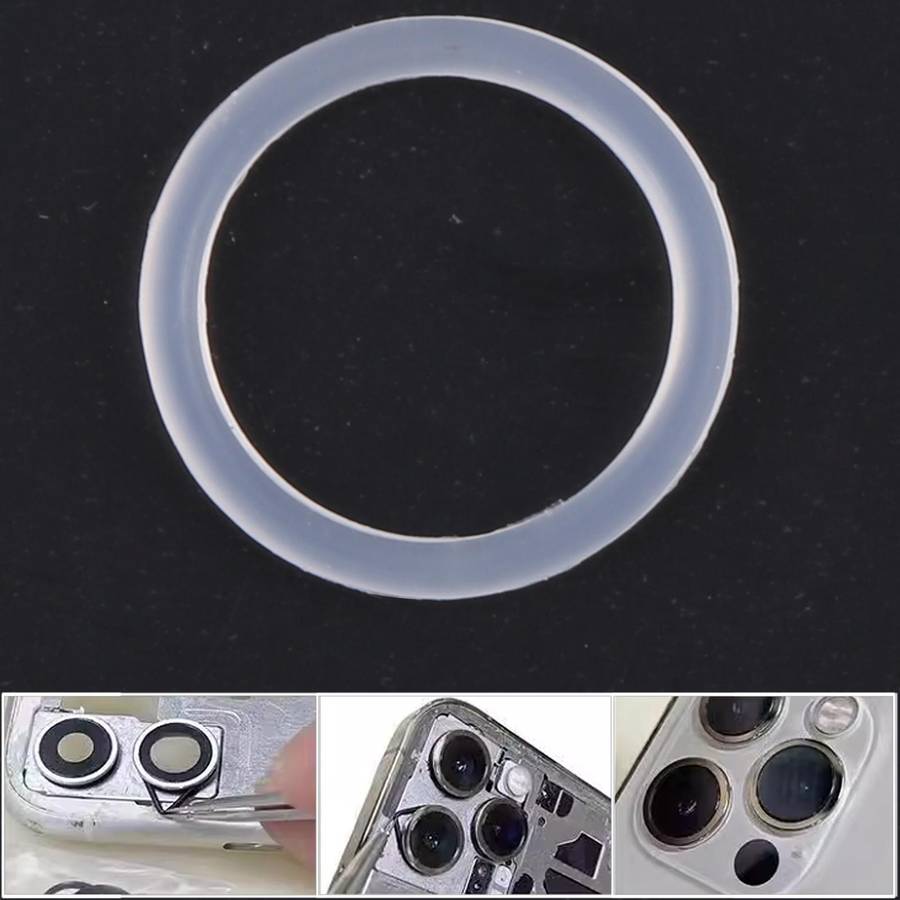 For iPhone X-17 Pro Max Rear Camera Waterproof Rubber Ring(Black)
