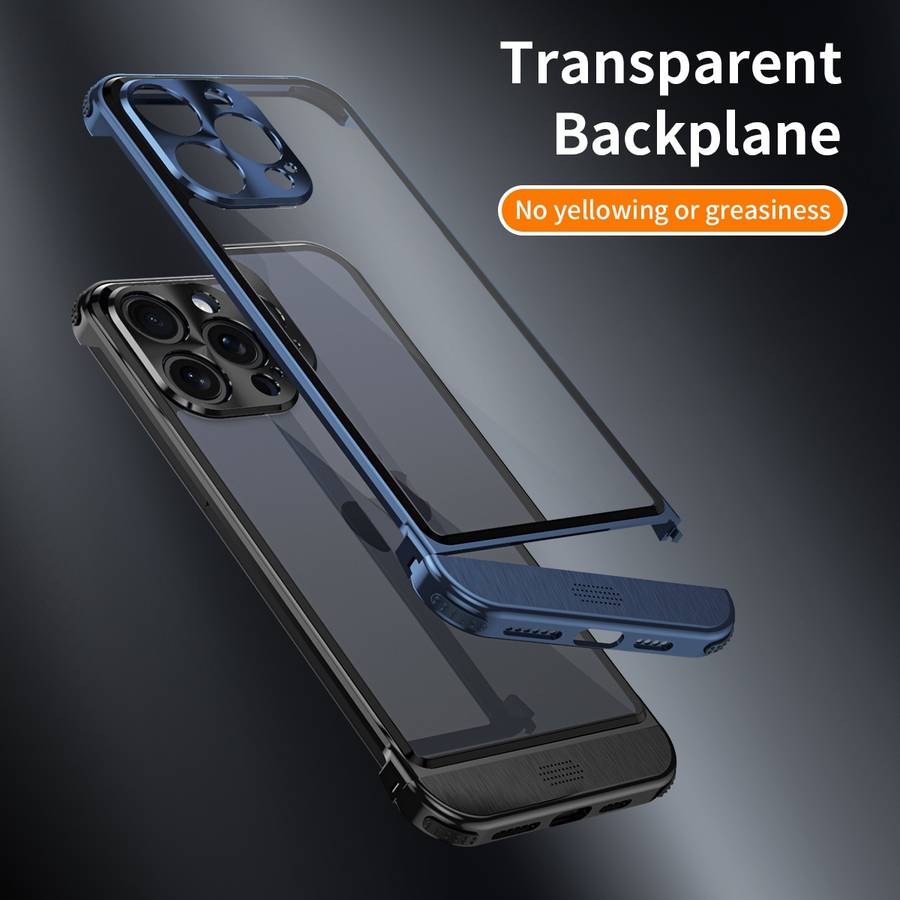 For iPhone 14 Pro Metal Scissor Holder Translucent Aroma Phone Case(Silver)