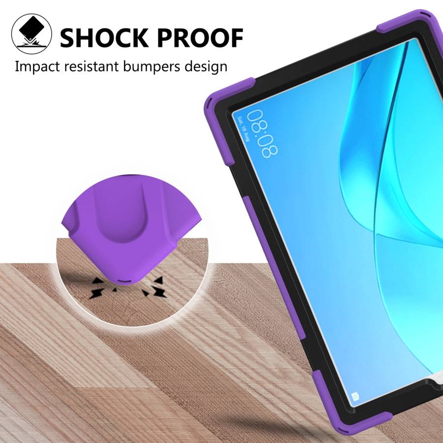 For Huawei MediaPad M5 10.8 Shockproof Colorful Silicone + PC Protective Case with Ho ... (Purple)