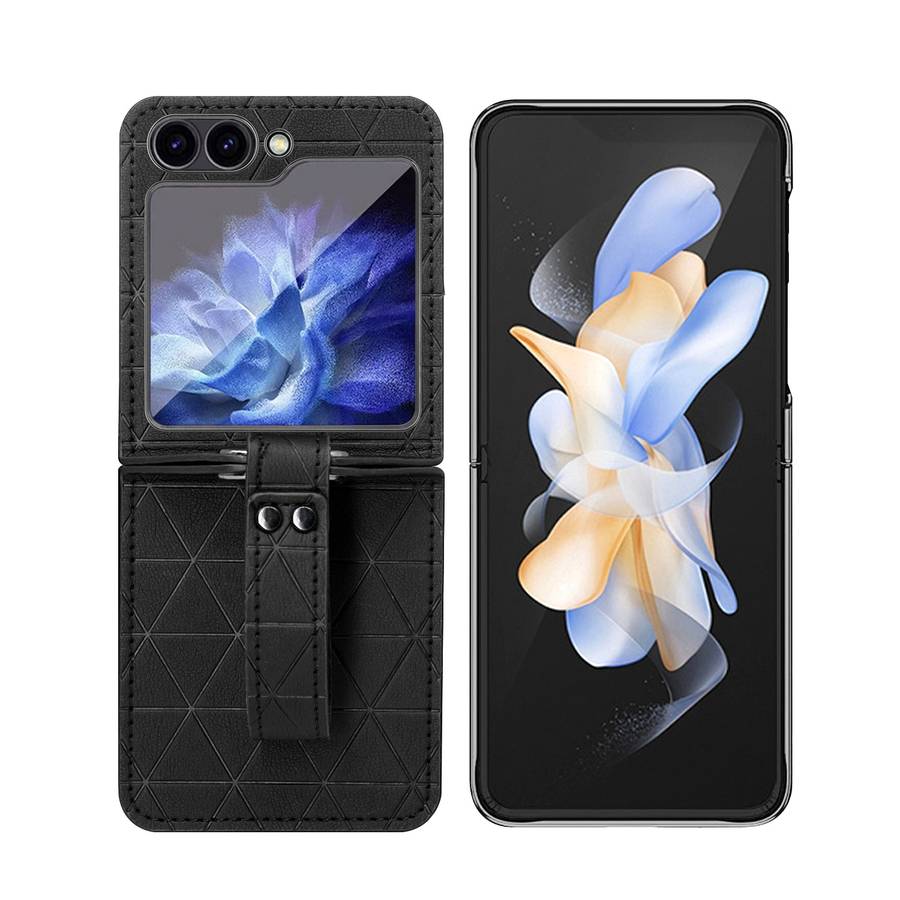 For Samsung Galaxy Z Flip6 / Flip7 FE Electroplating PC Hybrid PU Leather Phone Case w ... (White)