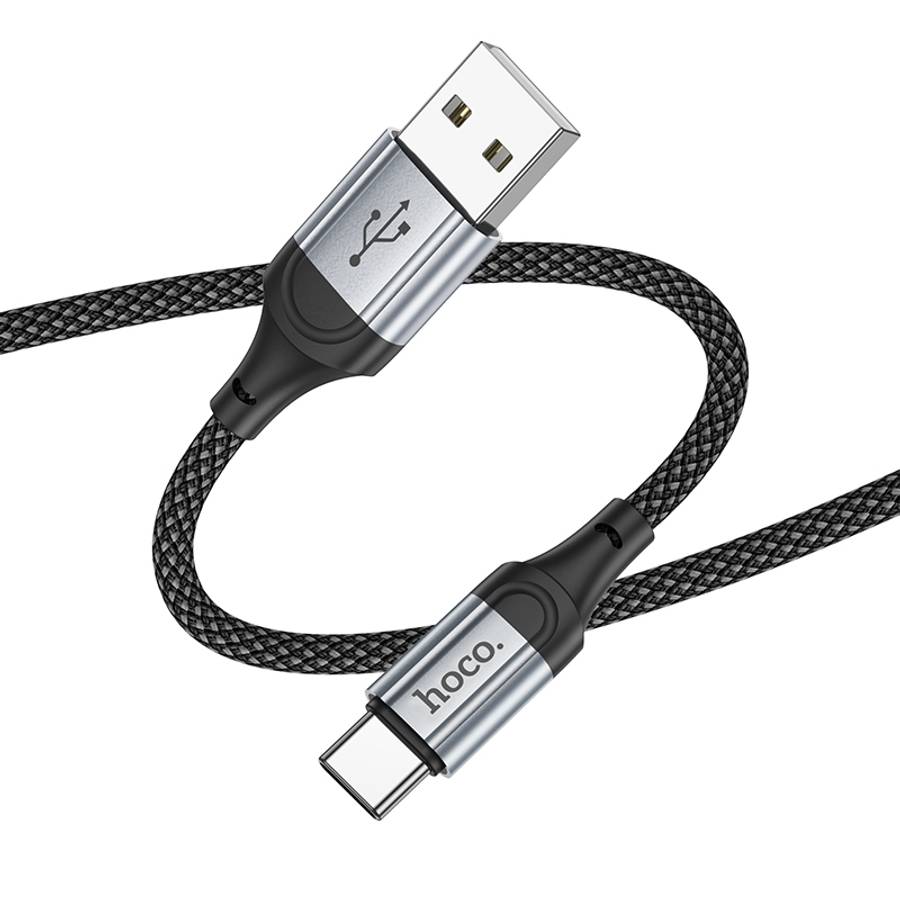 hoco X102 USB to USB-C / Type-C Fresh 3A Charging Data Cable, Length:1m(Black)