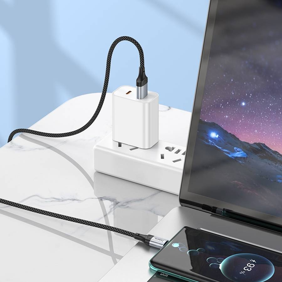hoco X102 USB to USB-C / Type-C Fresh 3A Charging Data Cable, Length:1m(Black)