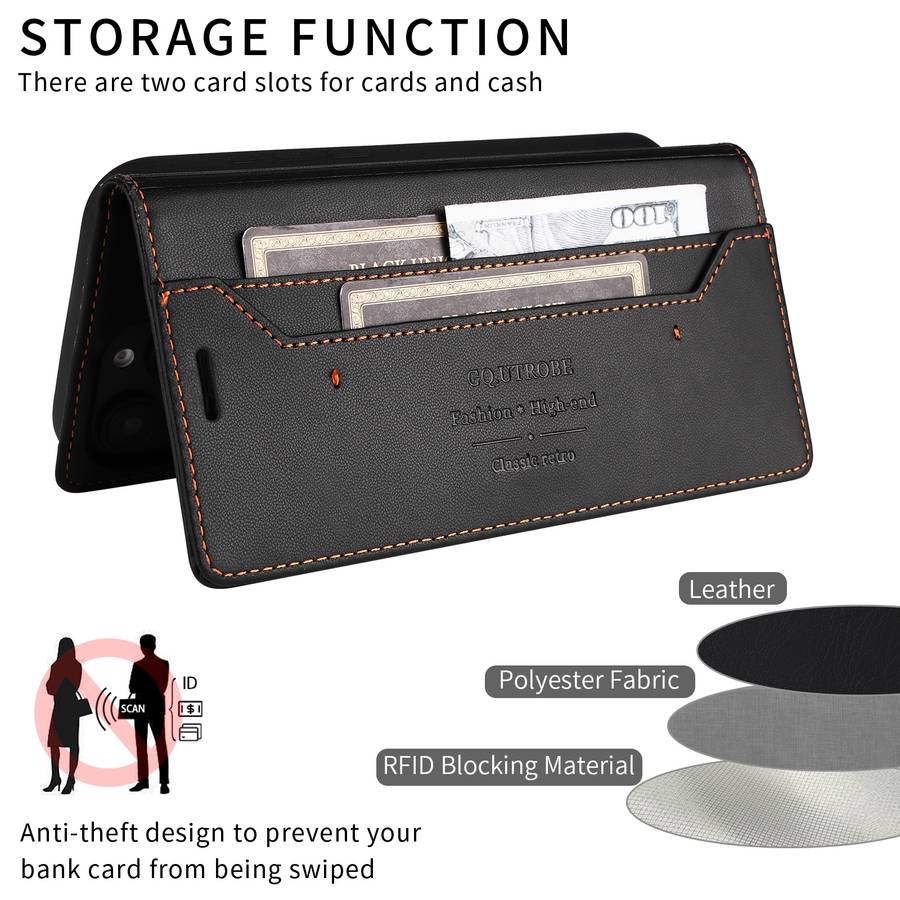 For Samsung Galaxy Note20 Ultra GQUTROBE G01 RFID Anti-theft Leather Phone Case(Black)