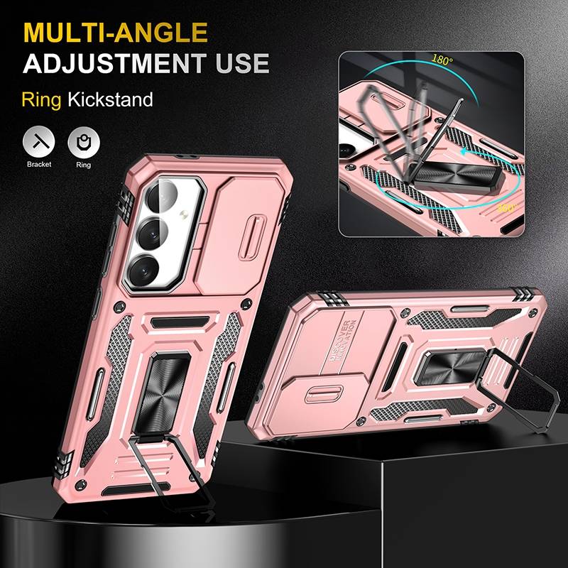 For Samsung Galaxy S24 FE 5G Armor PC Hybrid TPU Camera Shield Phone Case