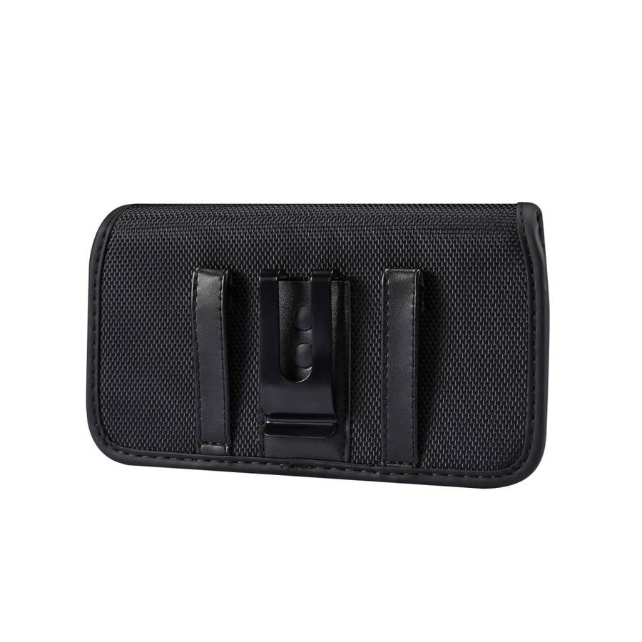 Durable Oxford Cloth Horizontal Plate Hanging Waist Phone Waist Pack Leather Case with ... (Black)