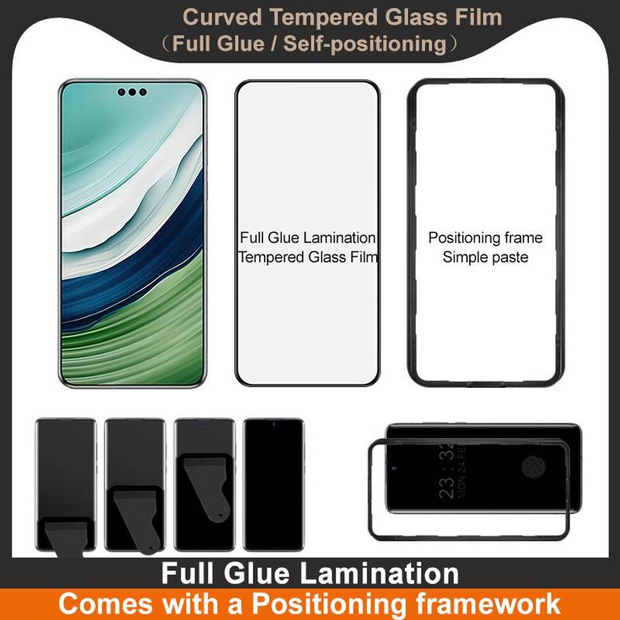 For Huawei Mate 60 Pro imak 3D Curved Tempered Glass Film, Full Glue Positioning Version