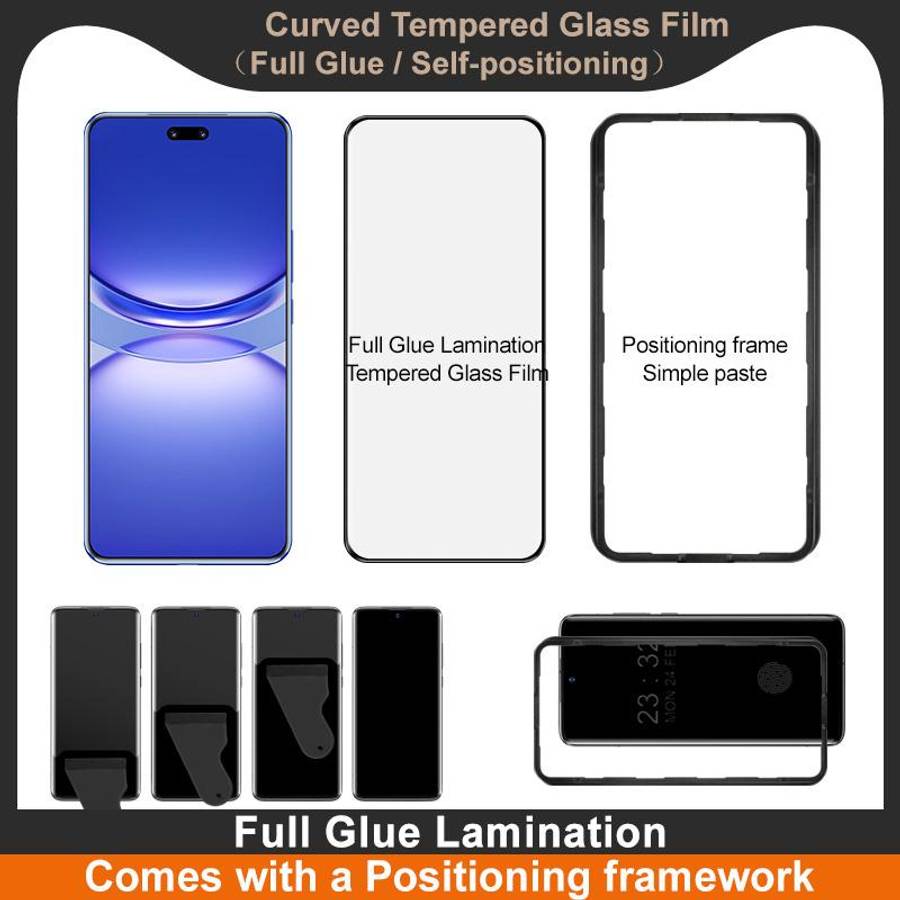 For Huawei nova 12 Pro imak 3D Curved Tempered Glass Film, Full Glue Positioning Version