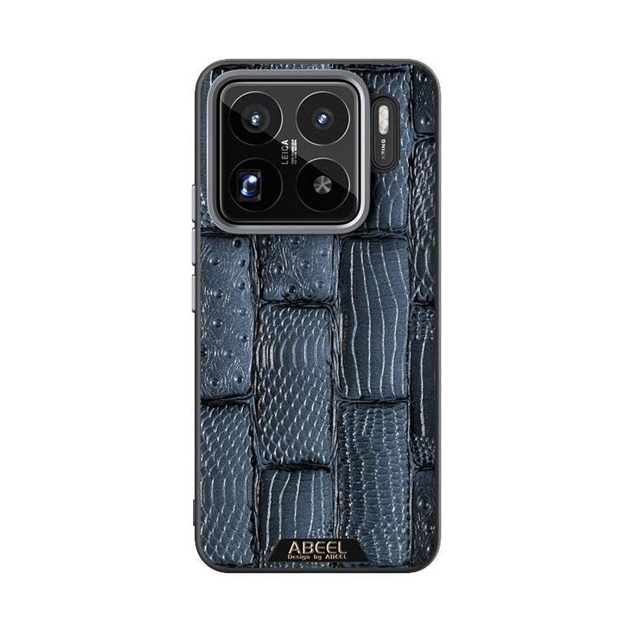 For Xiaomi 15S Pro ABEEL Beast Pattern 6D Micro-Embossed MagSafe Genuine Leather Phone Case(Blue)