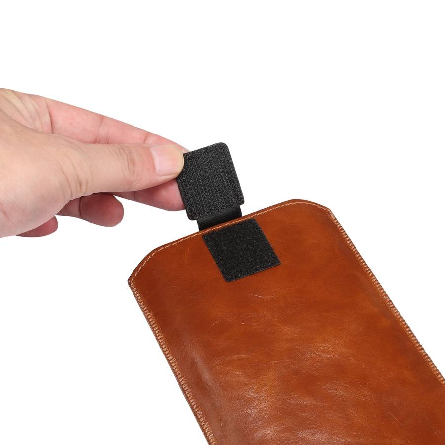 Ultra-thin Simple Drawstring Horizontal Plate Hanging Waist Phone Waist Pack Leather ... (Coffee)