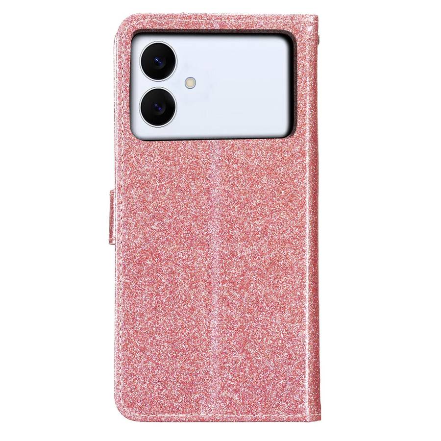 For Samsung Galaxy S26 Edge 5G Glitter Powder Flip Leather Phone Case(Rose Gold)