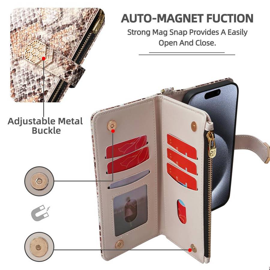 For Redmi K80 Ultra Crossbody Handle Snake Texture Leather Phone Case(White)