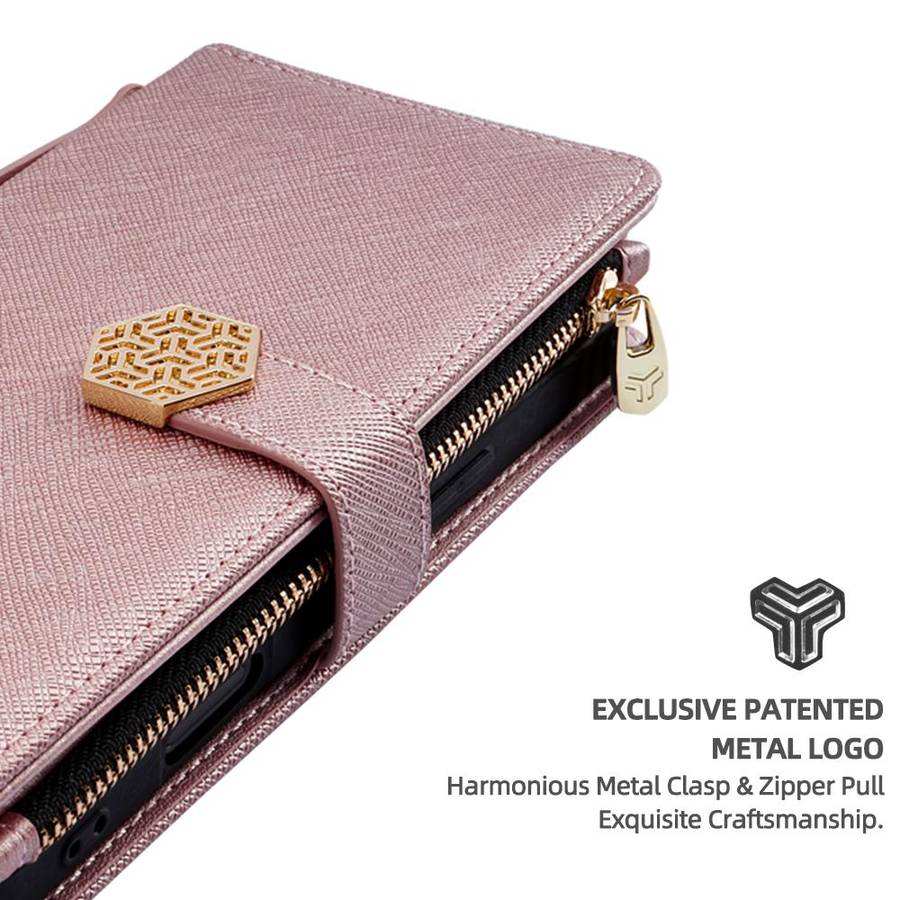 For Redmi K80 Ultra Crossbody Handle Cross Texture Leather Phone Case(Rose Gold)