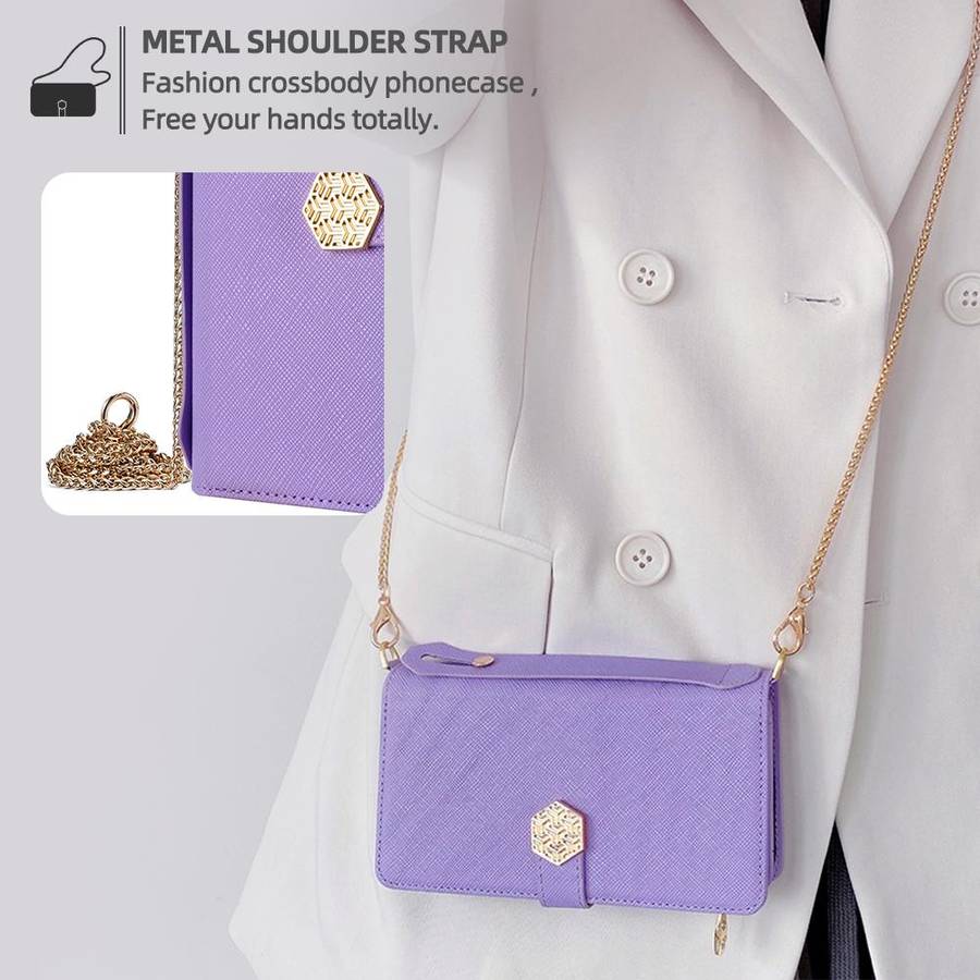 For Redmi K80 Ultra Crossbody Handle Cross Texture Leather Phone Case(Purple)