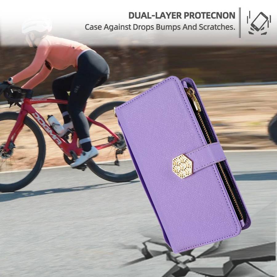 For Redmi K80 Ultra Crossbody Handle Cross Texture Leather Phone Case(Purple)
