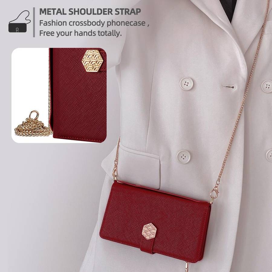 For Redmi K90 5G / Poco F8 Pro Crossbody Handle Cross Texture Leather Phone Case(Red)