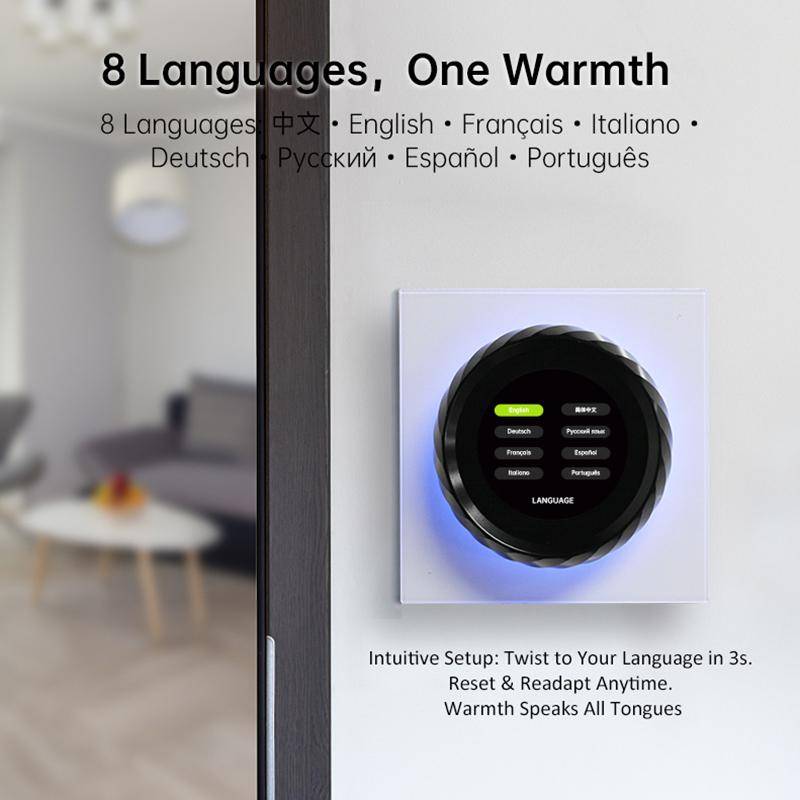 BHT-2007-P16-GBLW Electric Heating 1.6 inch TFT Color Screen WiFi Smart hreaded Knob Thermostat(Whit