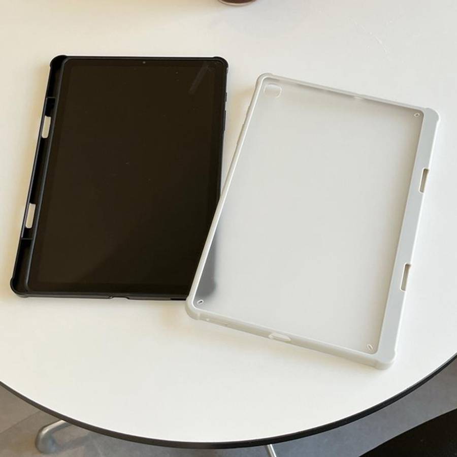 For Samsung Galaxy Tab S7+ T970 Frosted Acrylic PC Tablet Case with Pen Slot(White)