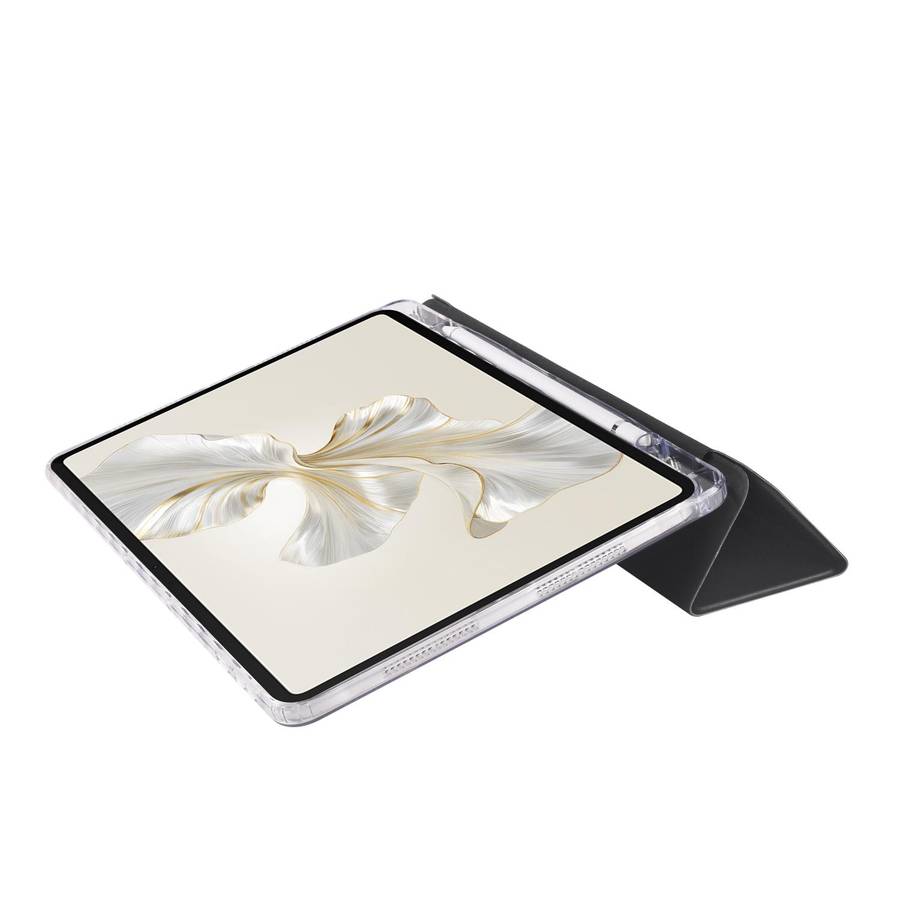 For Honor Pad 9 3-Fold Clear Acrylic Leather Tablet Case(Black)