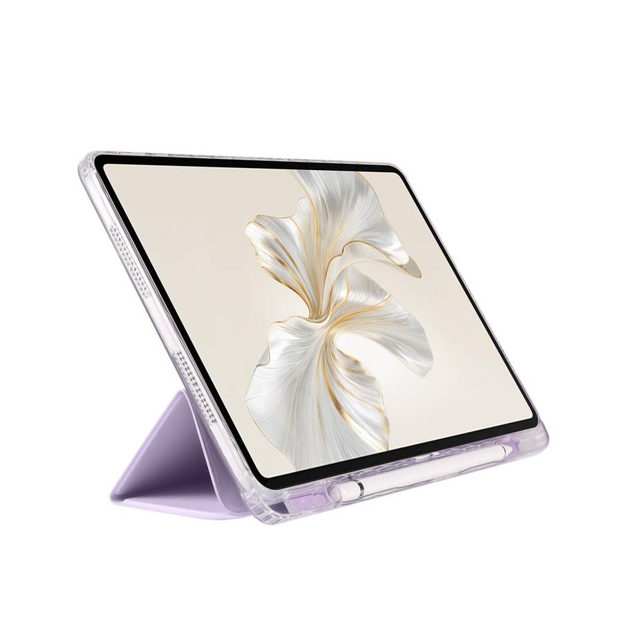For Honor Pad 9 3-Fold Clear Acrylic Leather Tablet Case(Taro Purple)