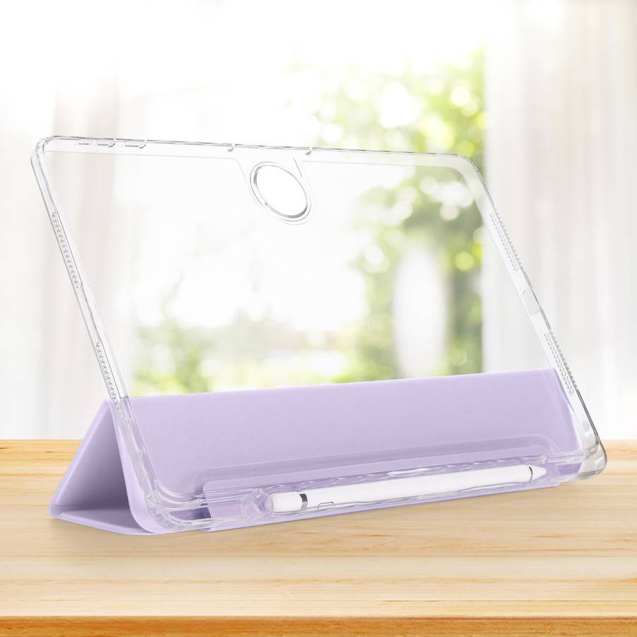 For Honor Pad 9 3-Fold Clear Acrylic Leather Tablet Case(Taro Purple)