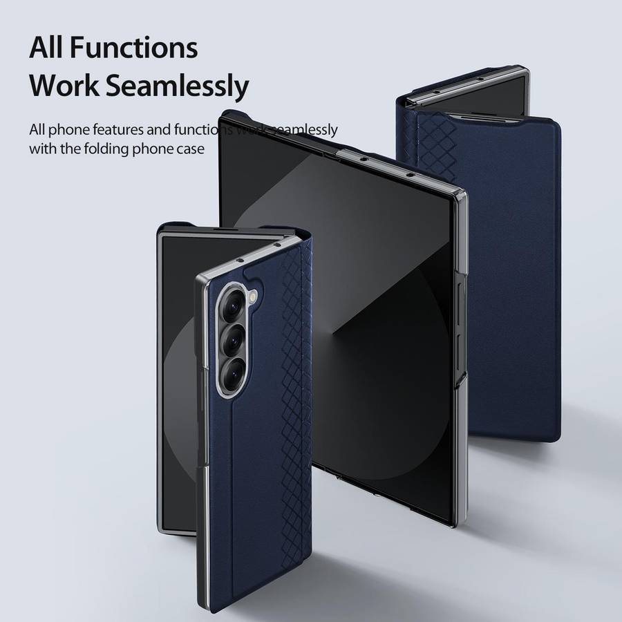 For Samsung Galaxy Z Fold7 5G DUX DUCIS Bril Series PU + TPU Phone Case(Blue)