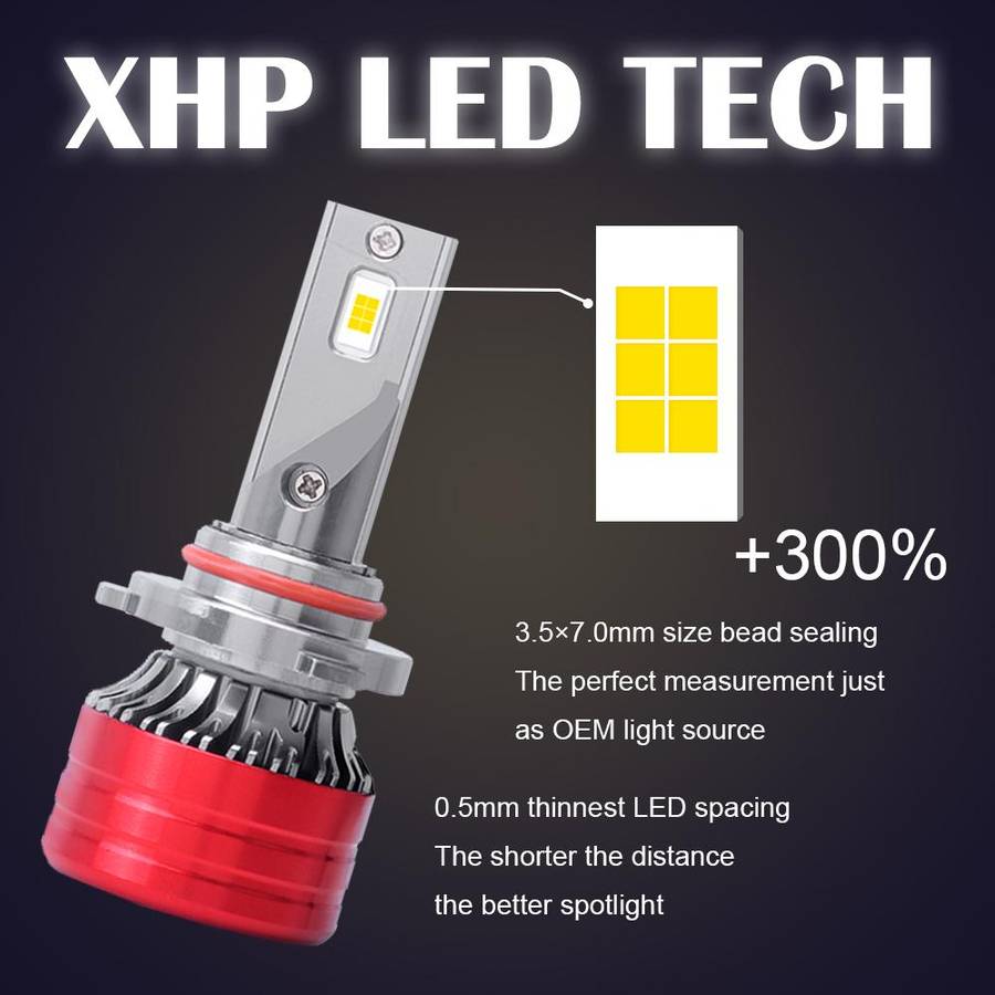 9004 2pcs 25W 2500lm 6000K Car LED Headlight Bulb