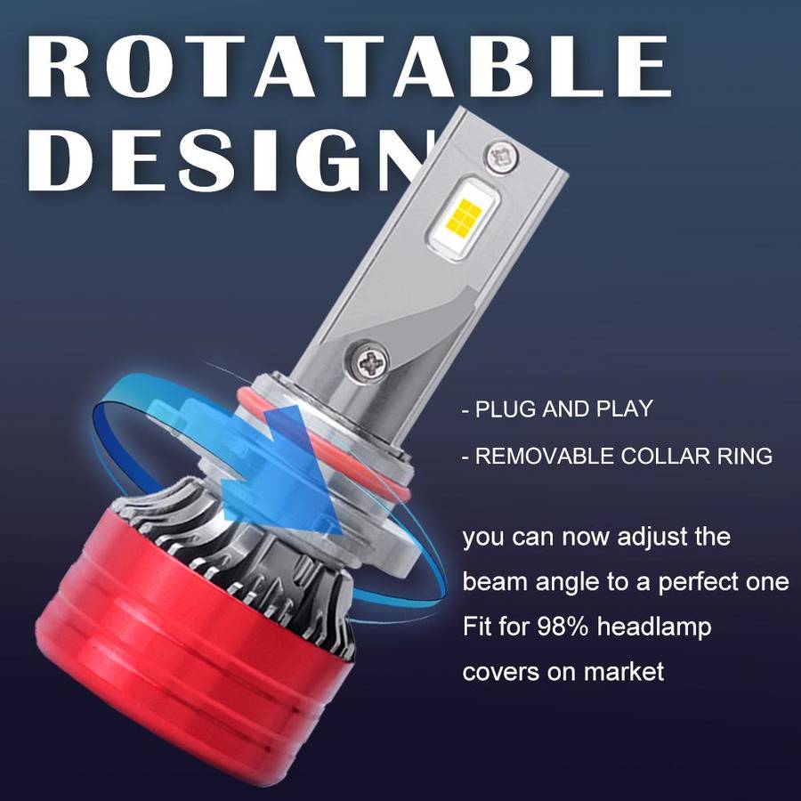 9004 2pcs 25W 2500lm 6000K Car LED Headlight Bulb