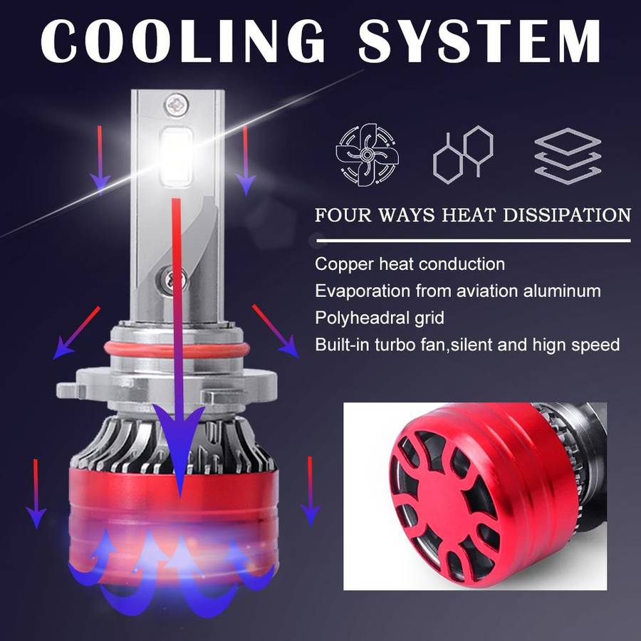 9004 2pcs 25W 2500lm 6000K Car LED Headlight Bulb