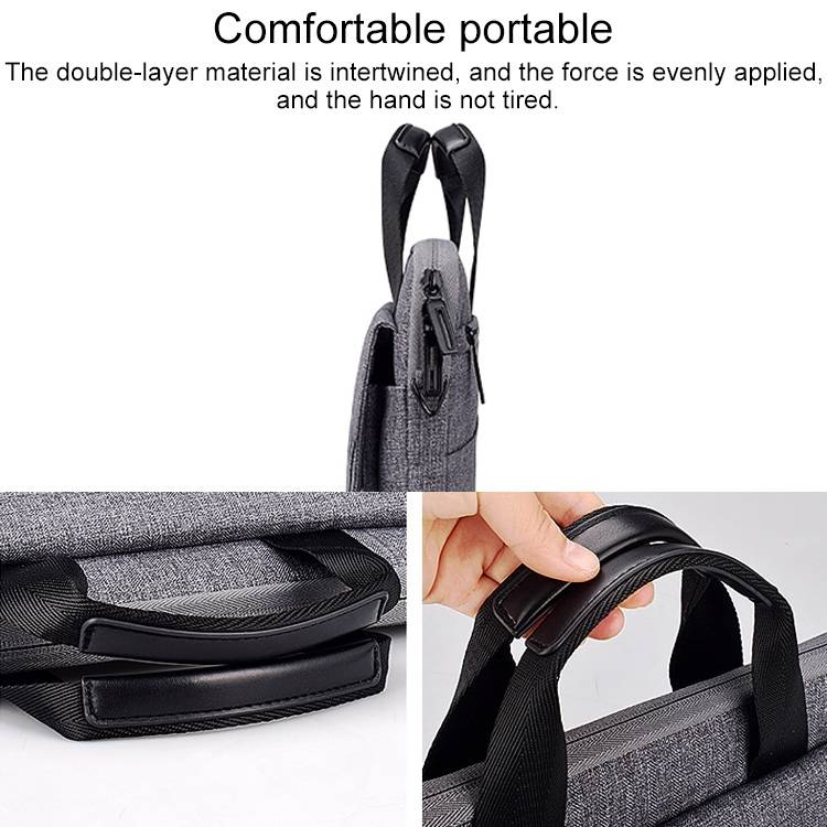 ST08 Handheld Briefcase Carrying Storage Bag with Shoulder Strap for 15.4 inch Laptop(Grey)