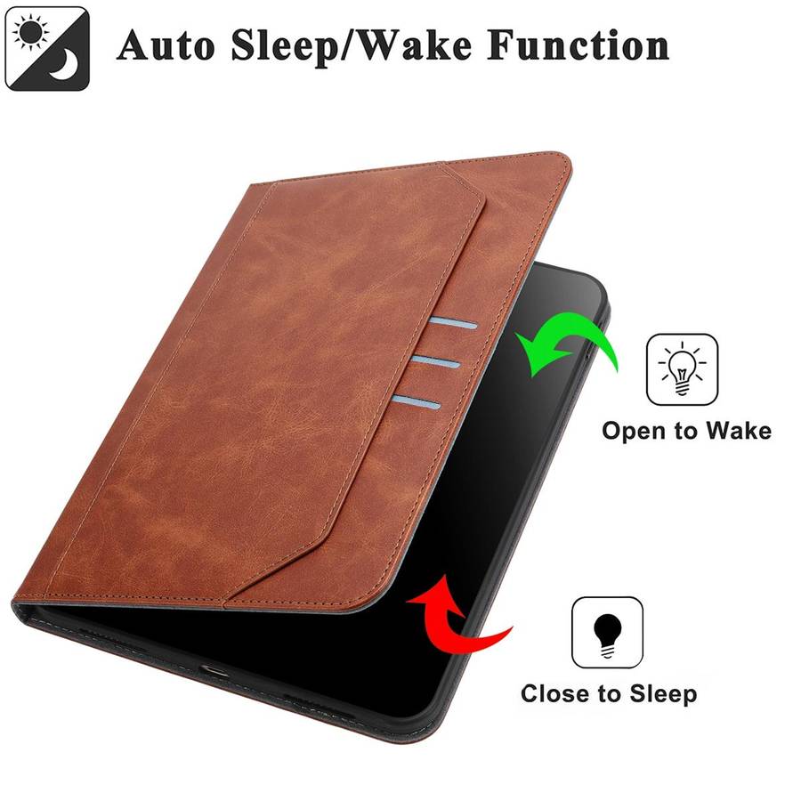 For iPad mini 5 / 4 / 3 / 2 / 1 Multifunctional Wristband Leather Smart Tablet Case(Brown)