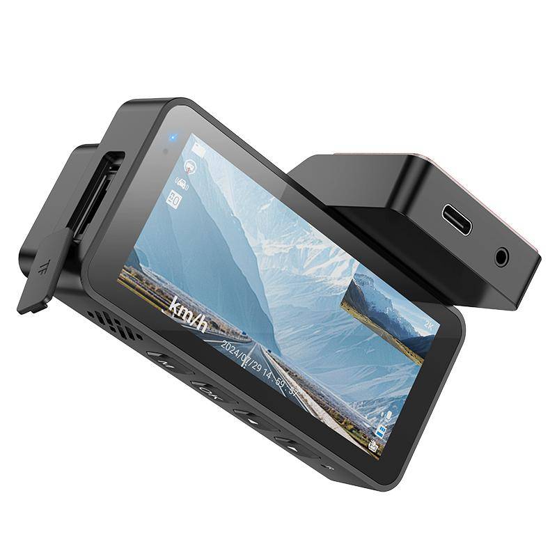 hoco DV12 2K 3.69 inch IPS Screen Display GPS Driving Recorder with Rear Camera(Silver Grey)