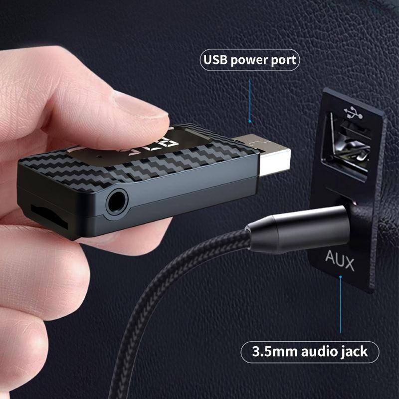 USB Car FM Transmitter Wireless Bluetooth Receiver(Black)