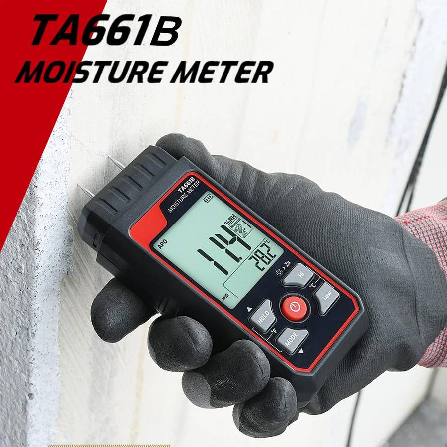 TASI TA661B Wood Moisture Meter Quickly Measure Moisture Content Tester Temperature Humidity Detecto