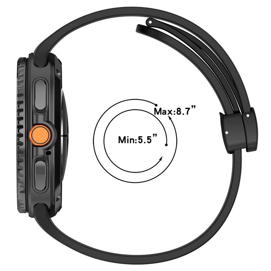 For Samsung Galaxy Watch8 / Watch8 Classic xDfind Fold Black Buckle Magnetic Silic ... (Starlight)