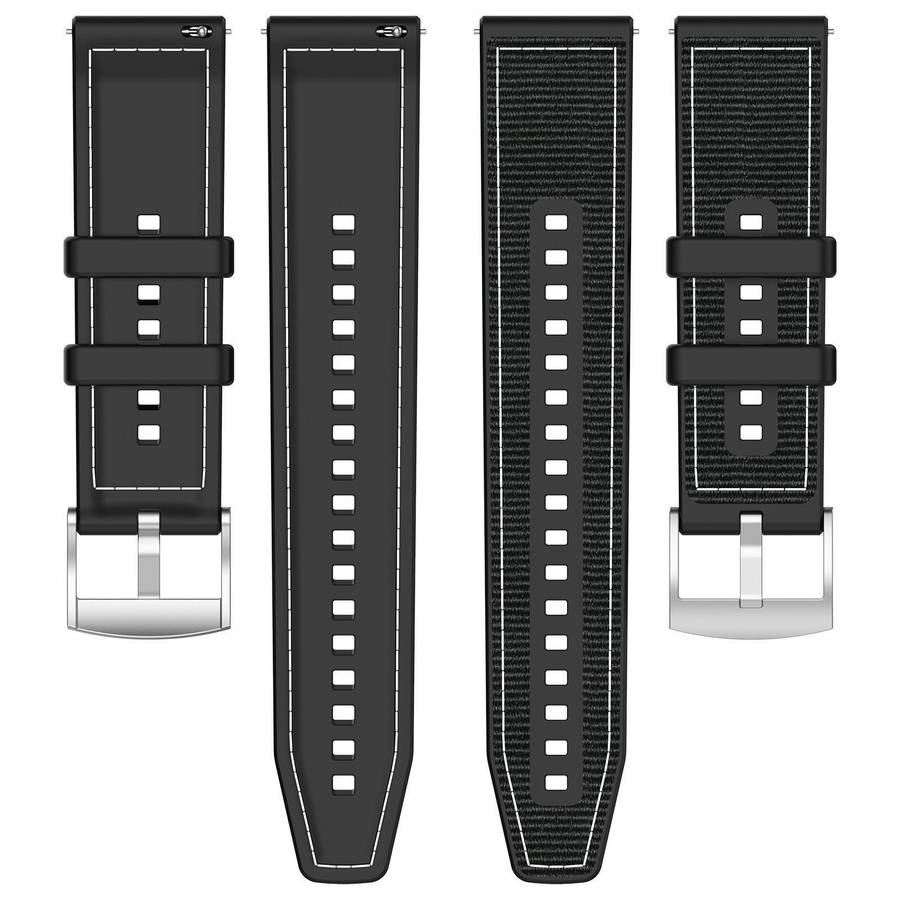 22mm For Garmin Venu 3 / Vivoactive 4 xDfind Hybrid Nylon Braid Silicone Watch Band(Green)