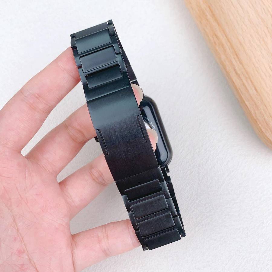 For Apple Watch 42mm / 41mm / 40mm / 38mm Tri-beads Side-detachable Buckle Stainless Steel Watch Ban