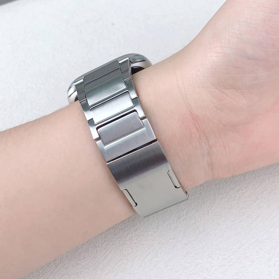 For Apple Watch 42mm / 41mm / 40mm / 38mm Tri-beads Side-detachable Buckle Stainless Steel Watch Ban