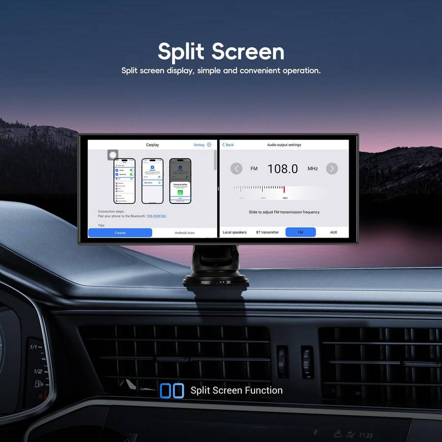 10.25 inch Android 15 2G+32G Car Reversing Display Monitor Screen Without Rear View Camera WiFi Vers