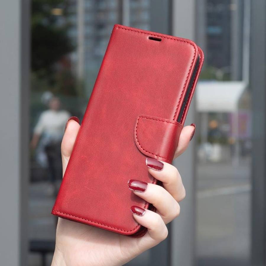 For Samsung Galaxy S26 5G Lambskin Texture Pure Color Flip Leather Phone Case(Red)
