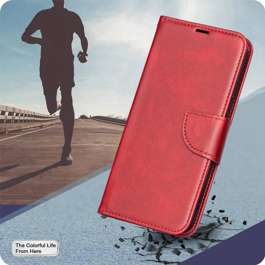 For Samsung Galaxy S26 5G Lambskin Texture Pure Color Flip Leather Phone Case(Red)