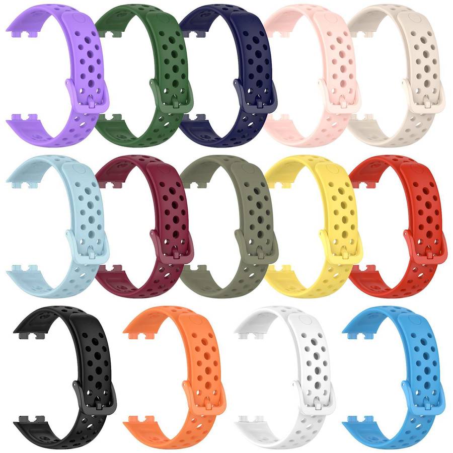 For Huawei Band 10 / 9 / 8 xDfind Hole Style Breathable Silicone Watch Band(Black)