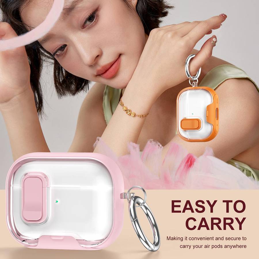 For AirPods 4 Lock Transparent Crystal Bluetooth Earphone Protective Case with Stand(Blue)