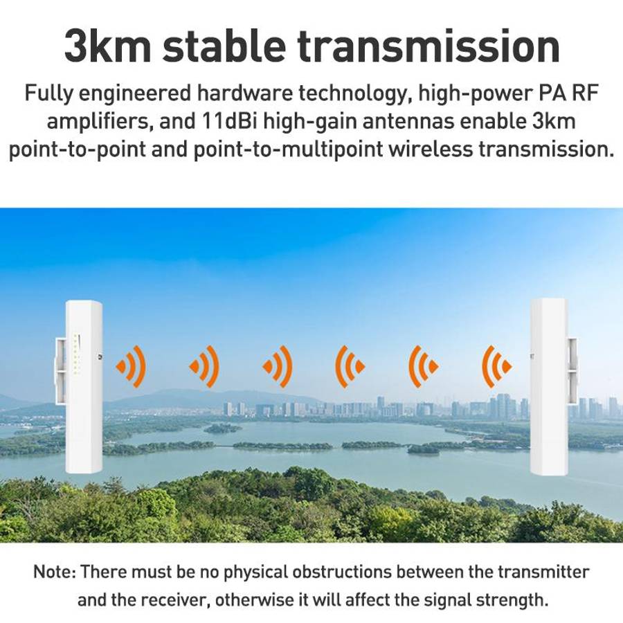 COMFAST CF-E113A V2 5.8GHz 300Mbps 11dBi Monitoring Bridge WiFi Repeater Set, Plug:AU Plug(White)