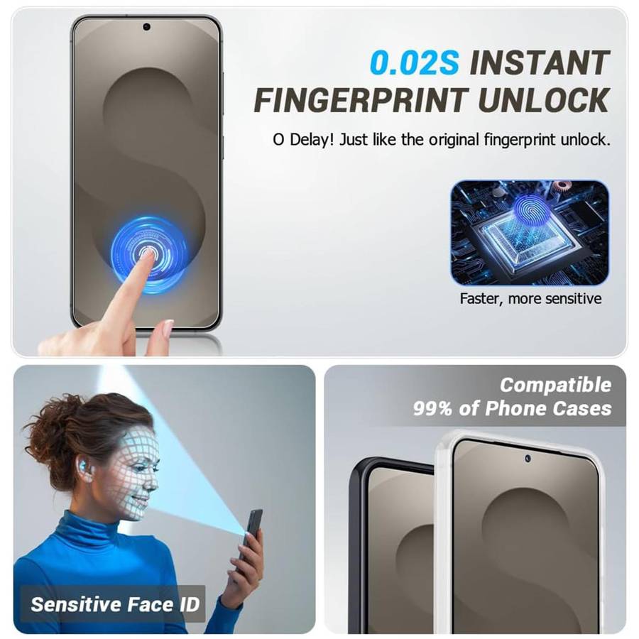 For Samsung Galaxy A37 5G Kalebol High-Aluminum Screen-Printed Full-Coverage Anti-Fingerprint Blac