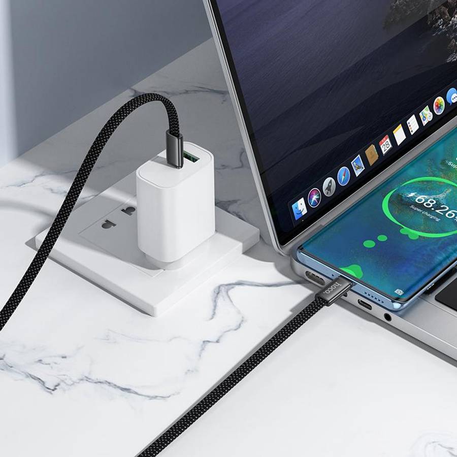 hoco X125 USB-C / Type-C to USB-C / Type-C Exceso 60W Charging Data Cable, Length: 1m(White)